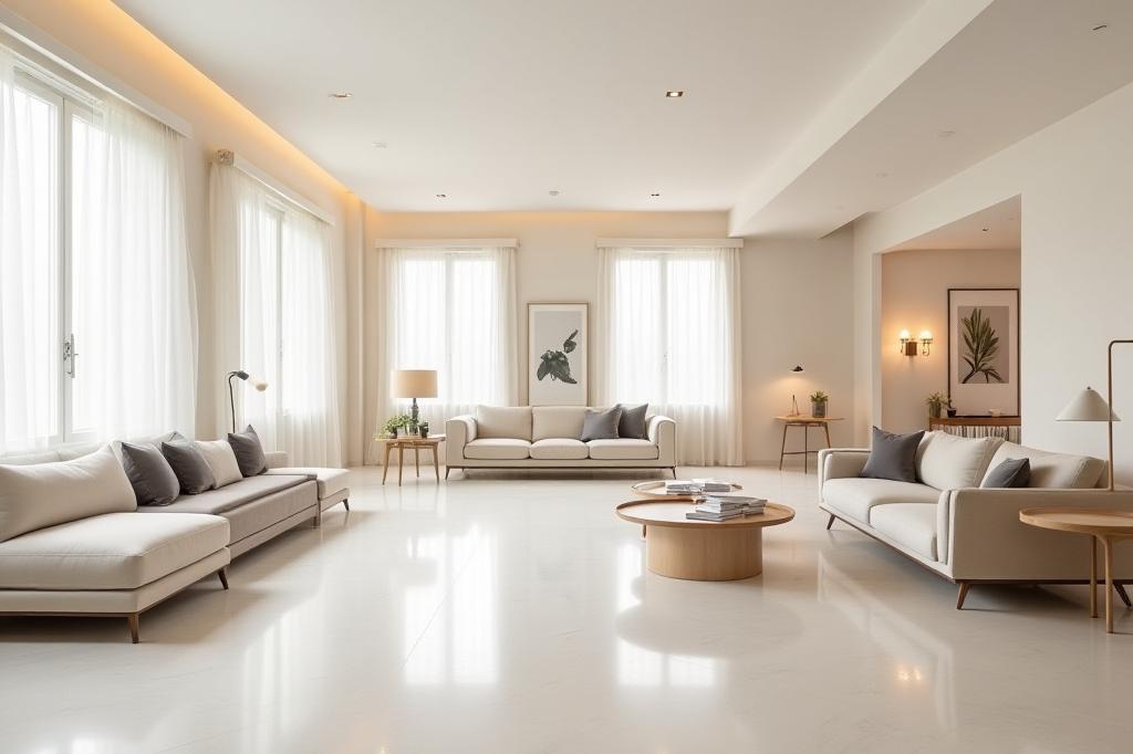 Elegant og minimalistisk interiør i Meridian Møblers showroom med skandinavisk design